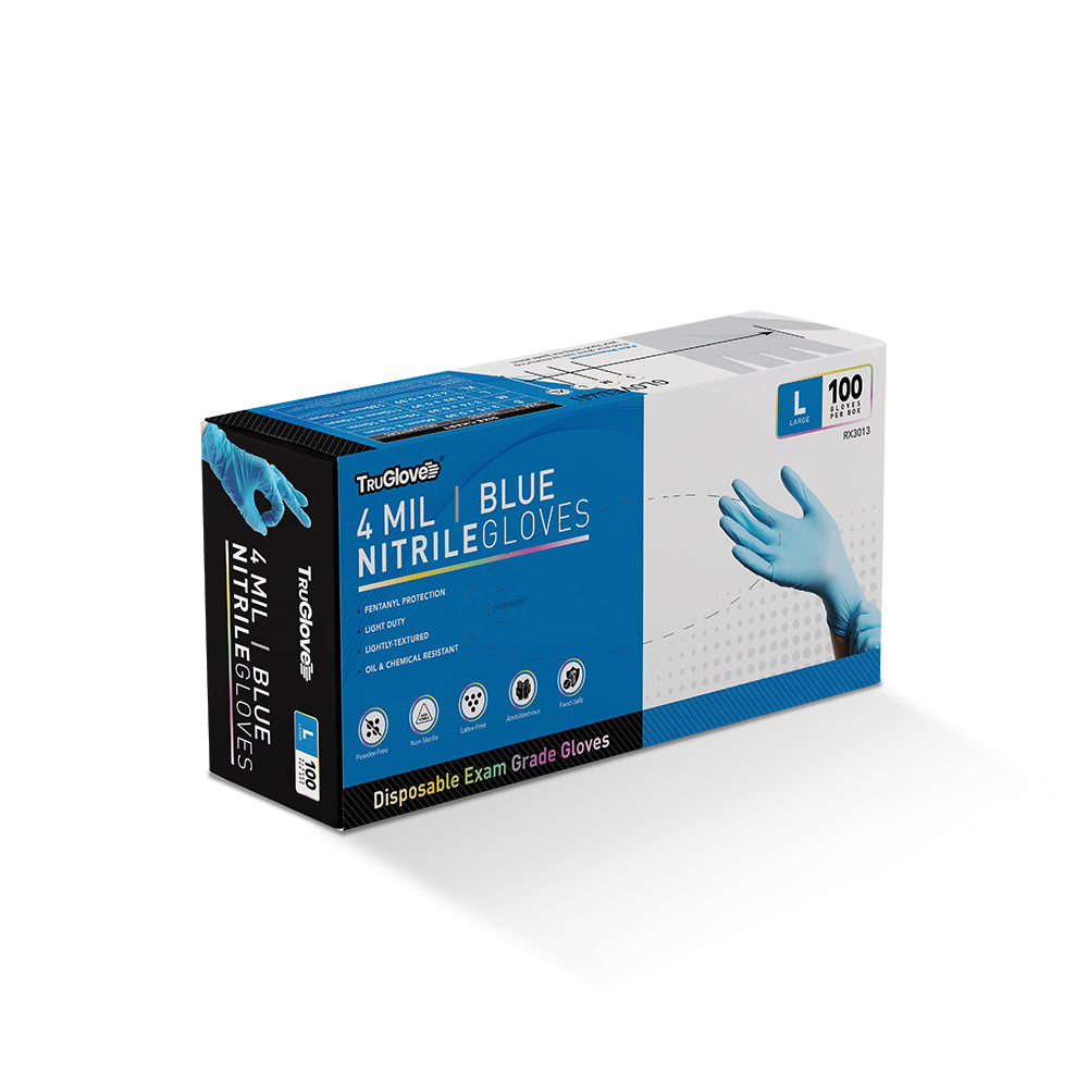4mil Nitrile Blue Disposable Gloves