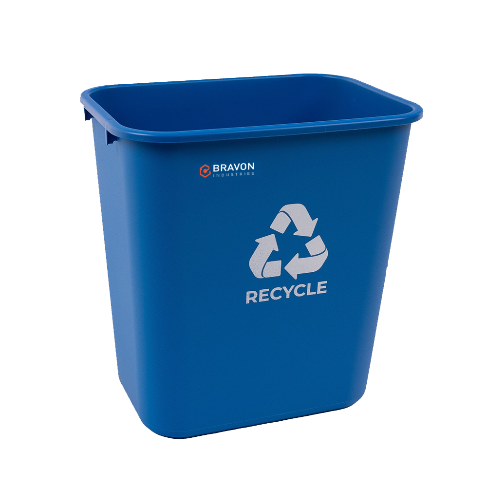 7 Gallon Blue Recycling Waste Receptacle