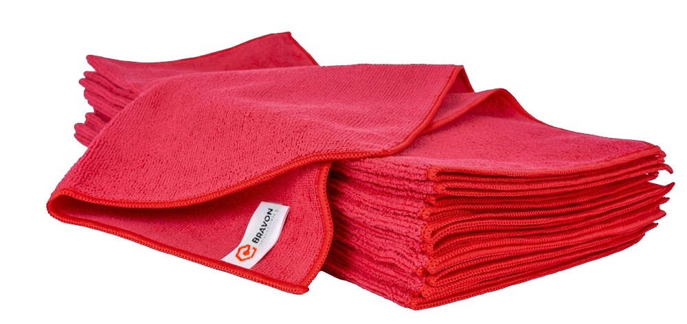 Red Microfiber Cleaning Glass Towel 16x16